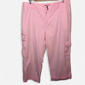 Y2K Ralph Lauren Pink Cuffed Cargo Capri Size 16